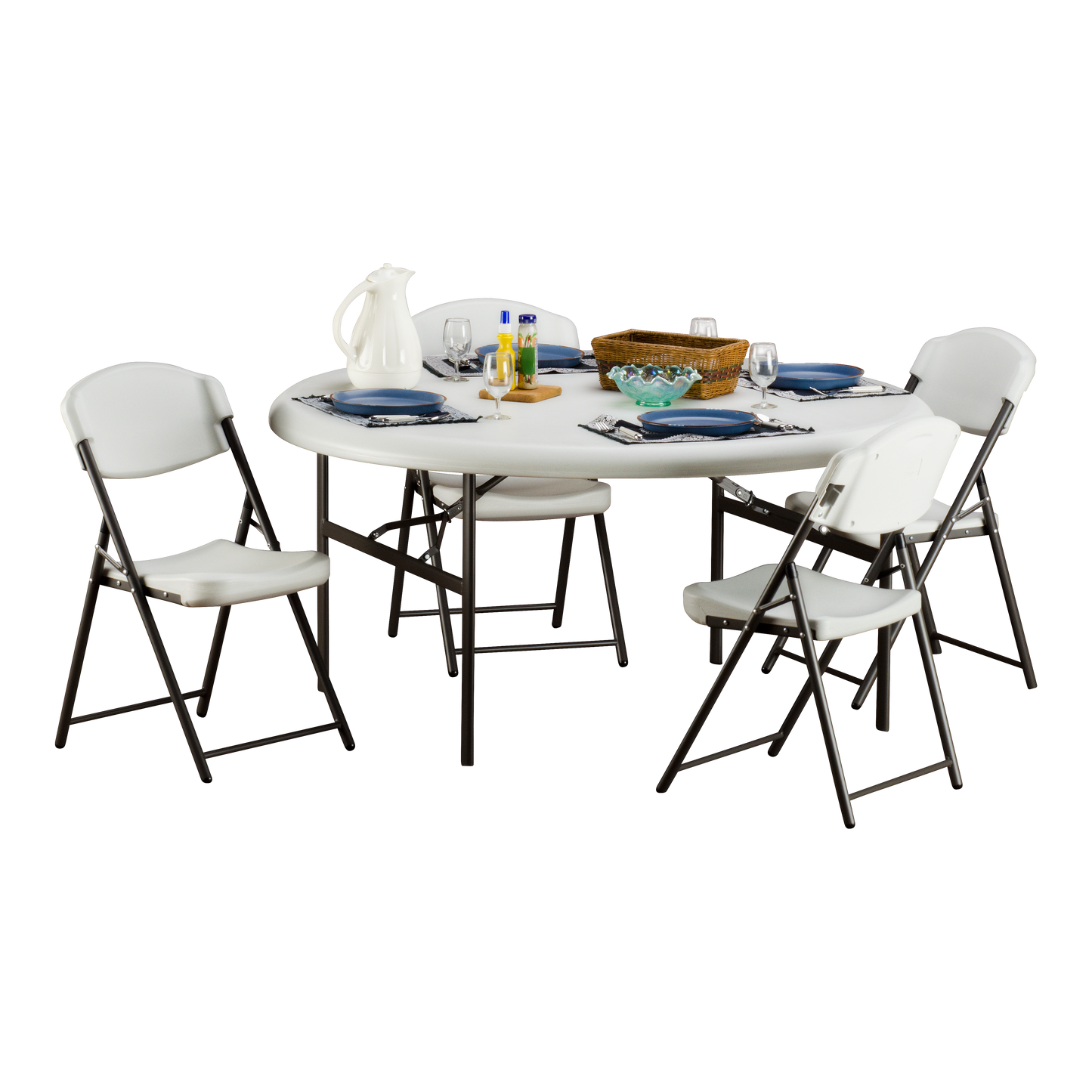 SKILCRAFT® 7195-01-618-3861: Platinum Five-Foot Round Folding Table 600 LB