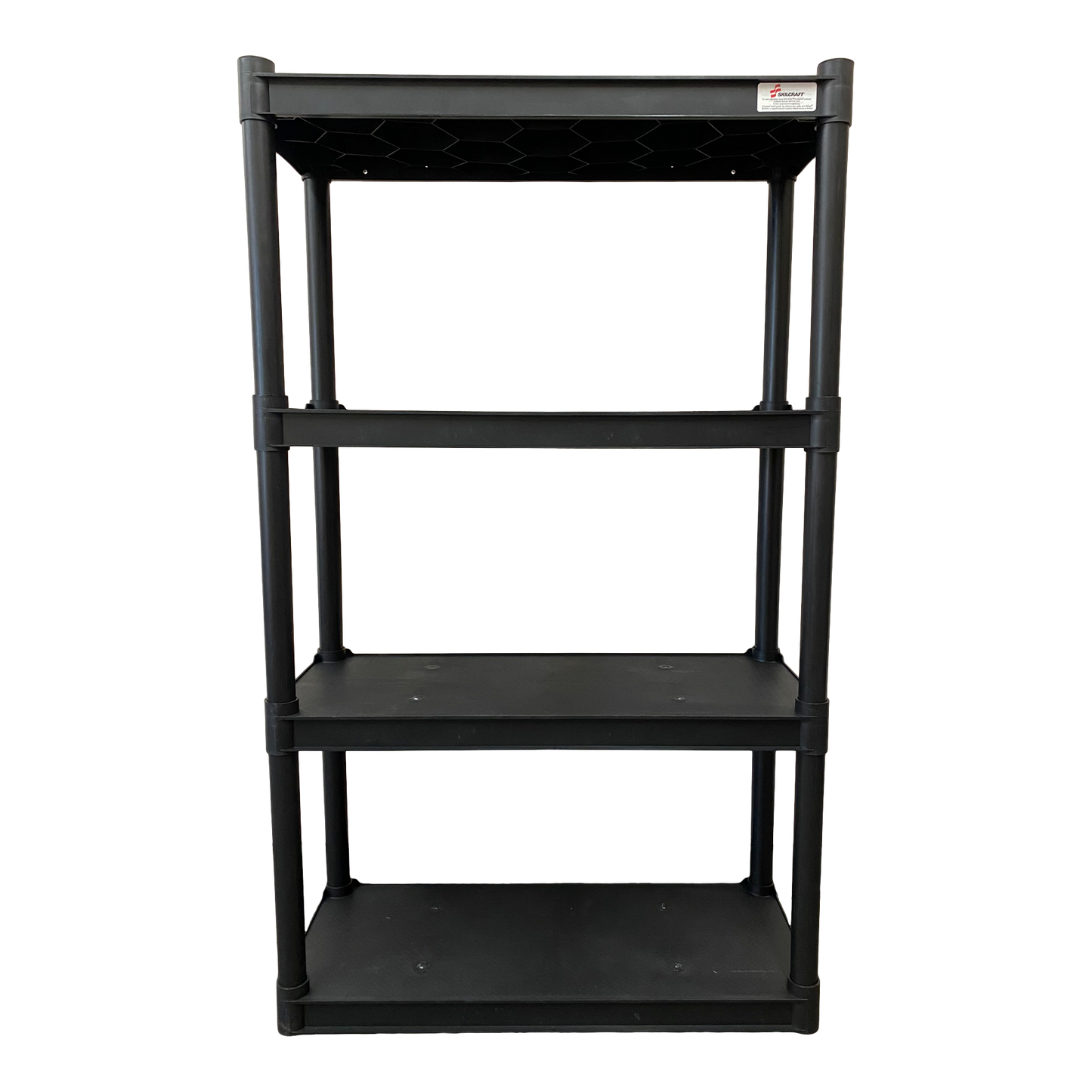 SKILCRAFT® 7125-01-667-2785: Black Four-Shelf Open Storage Unit