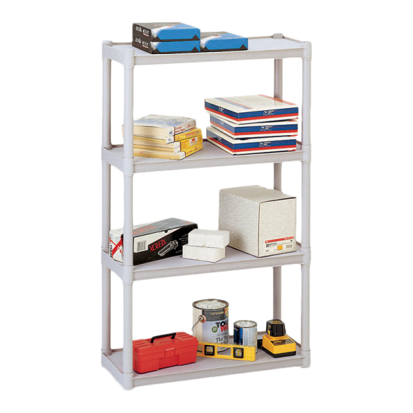 SKILCRAFT® 7125-01-667-2784: Platinum Four-Shelf Open Storage Unit