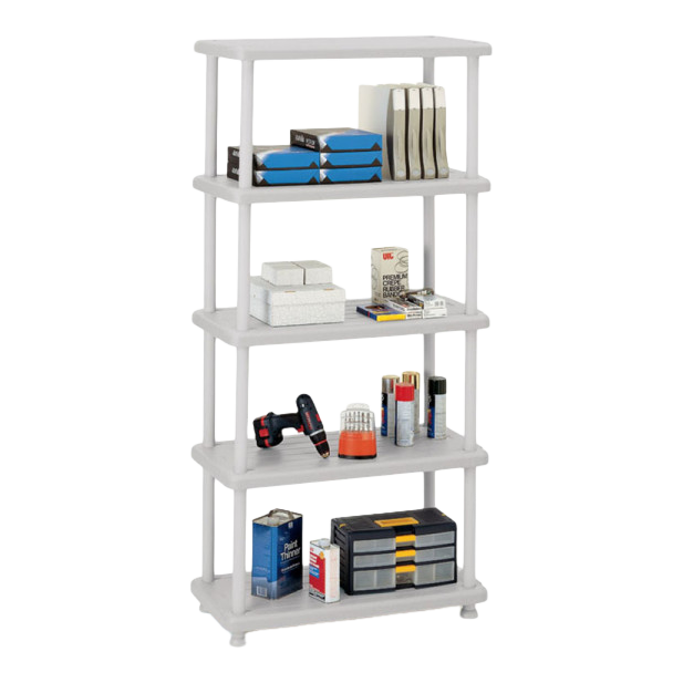 SKILCRAFT® 7125-01-667-2786: Platinum Five-Shelf Open Storage Unit